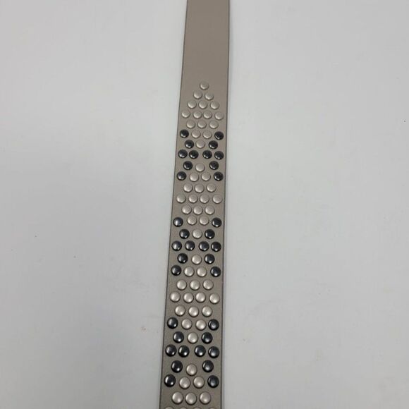 Joe's Jeans The Belt Handmade Leather Reversible Studded Spiked Belt M Gray Punk - Picture 7 of 12